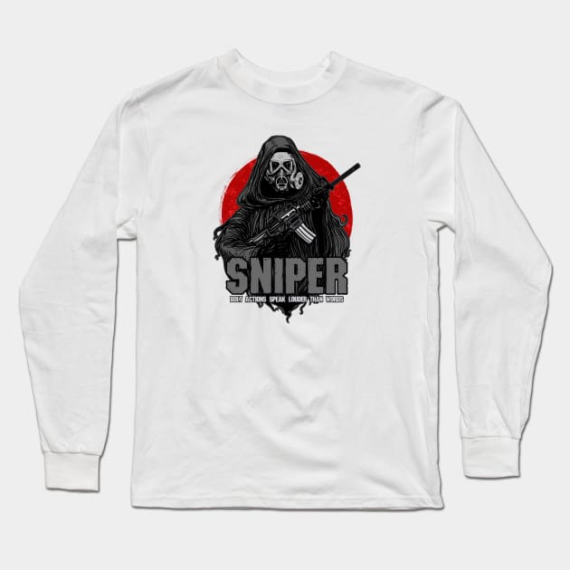 SNIPER ( BOLT ACTION SPEAK LOUDER ) Long Sleeve T-Shirt by theanomalius_merch